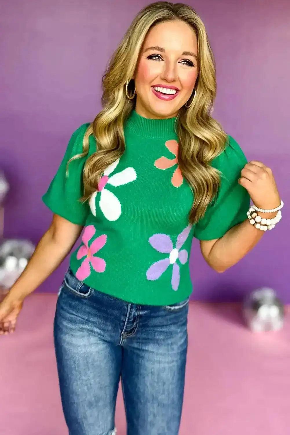bright-green-floral-bubble-short-sleeve-sweater-tops-267-1.jpg bright-green-floral-bubble-short-sleeve-sweater-tops-267-1.jpg